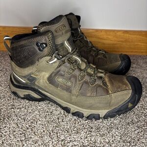 Keen Men's Targhee III Waterproof Hiking Shoes Lace Up Black/Brown Size 10